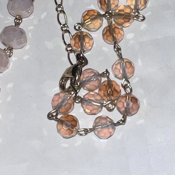 RUSH by Denis & Charles Faceted Beaded Pale Pink Opalescent Necklace - Picture 3 of 4